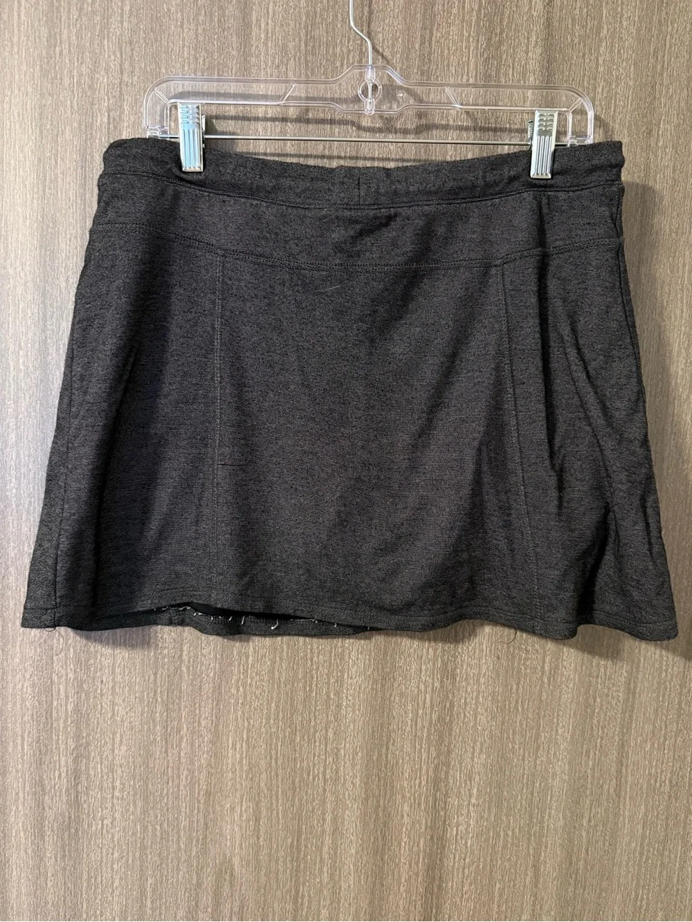 GreenTea Women's Dark Charcoal Knit Drawstring Skort